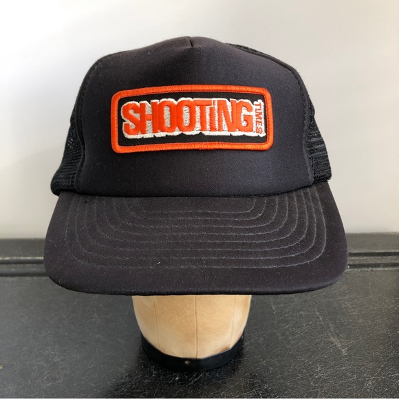 Vintage 80s Shooting Times Advert Novelty Mesh Trucker Snapback Cap Hat - Picture 1 of 6